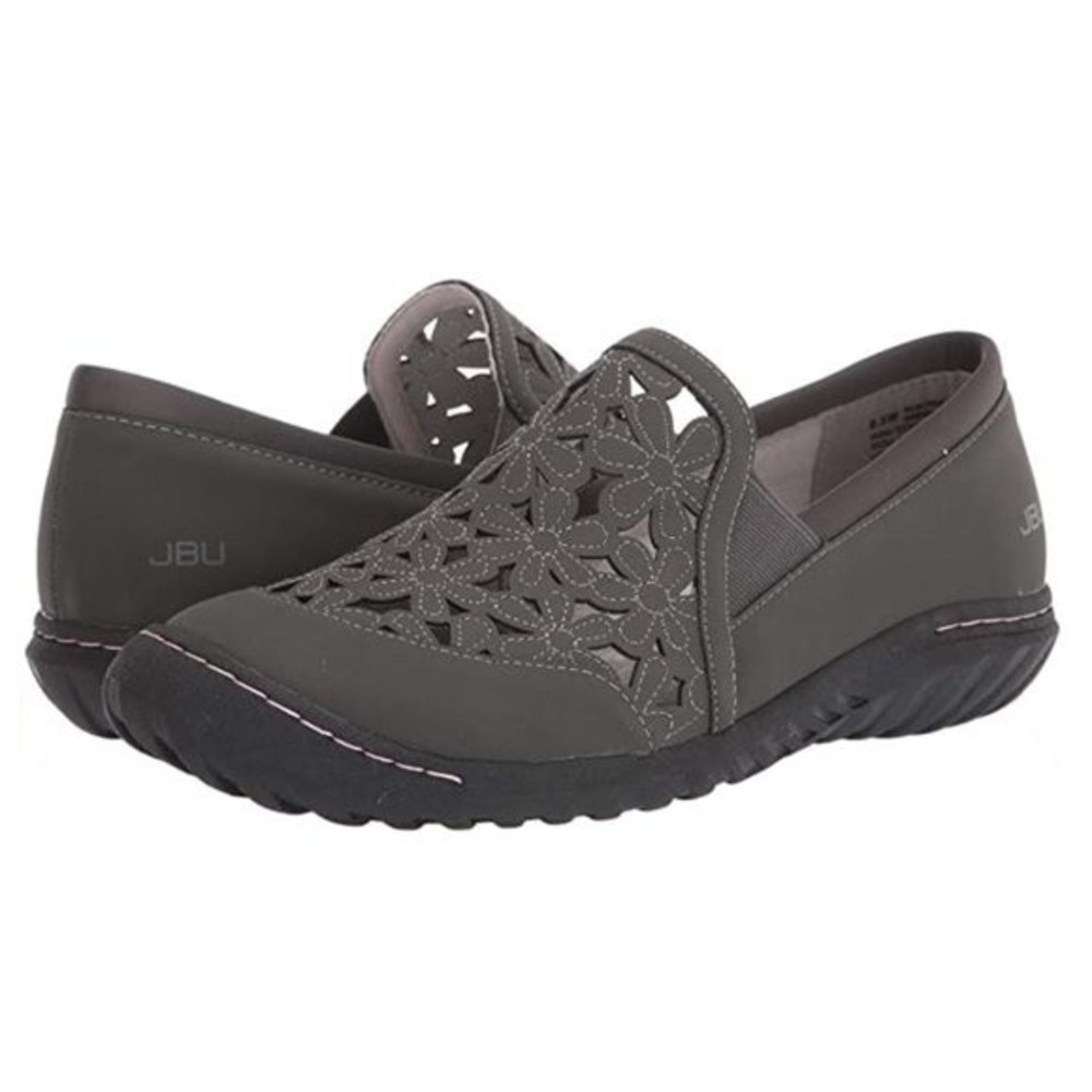 6W 6 WIDE WIDTH JBU By Jambu Women's Wildflower Moc Dark Gray Slip On Shoes